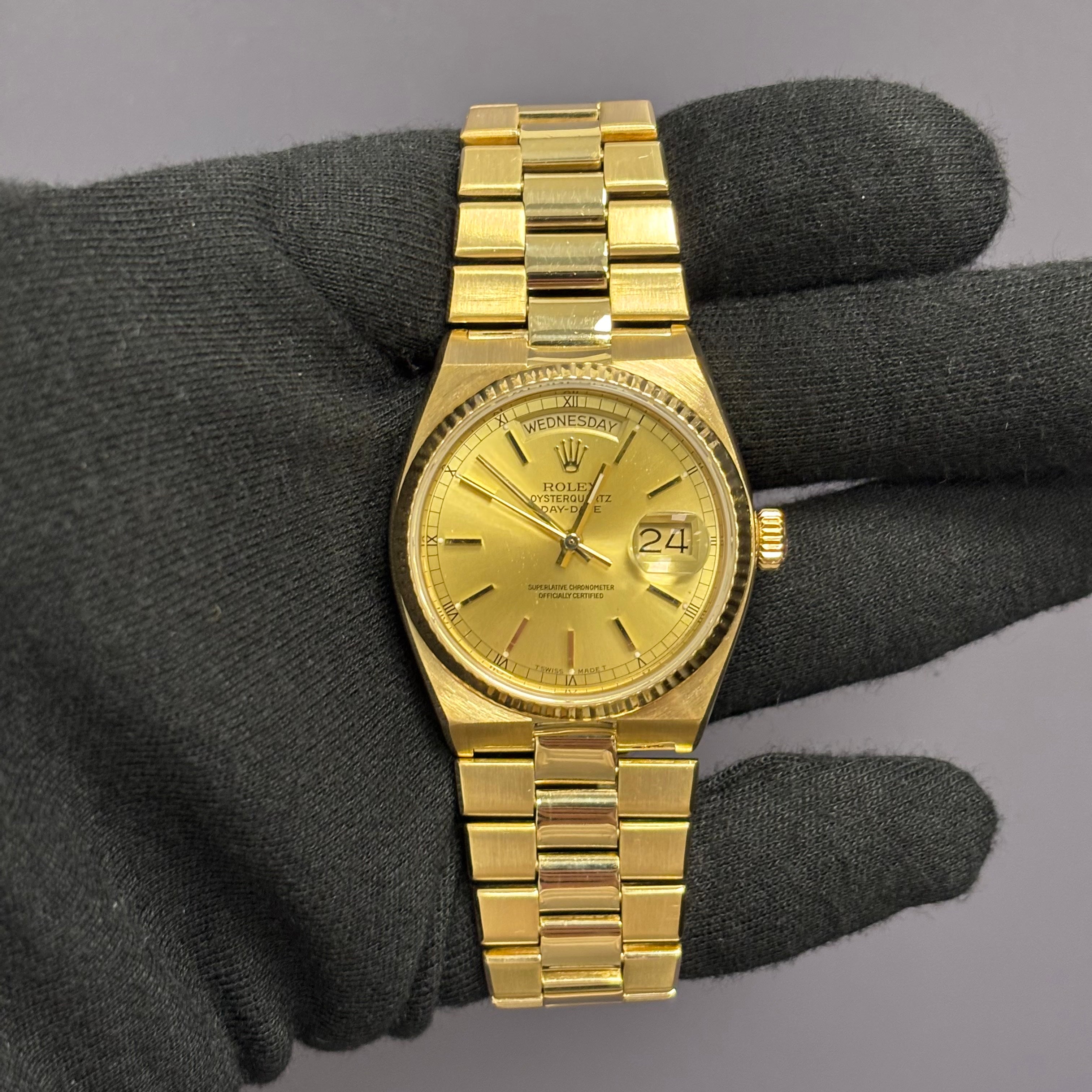 Rolex Day-Date 36mm Champagne Dial Watch Ref# 19018 - Happy Jewelers Fine Jewelry Lifetime Warranty