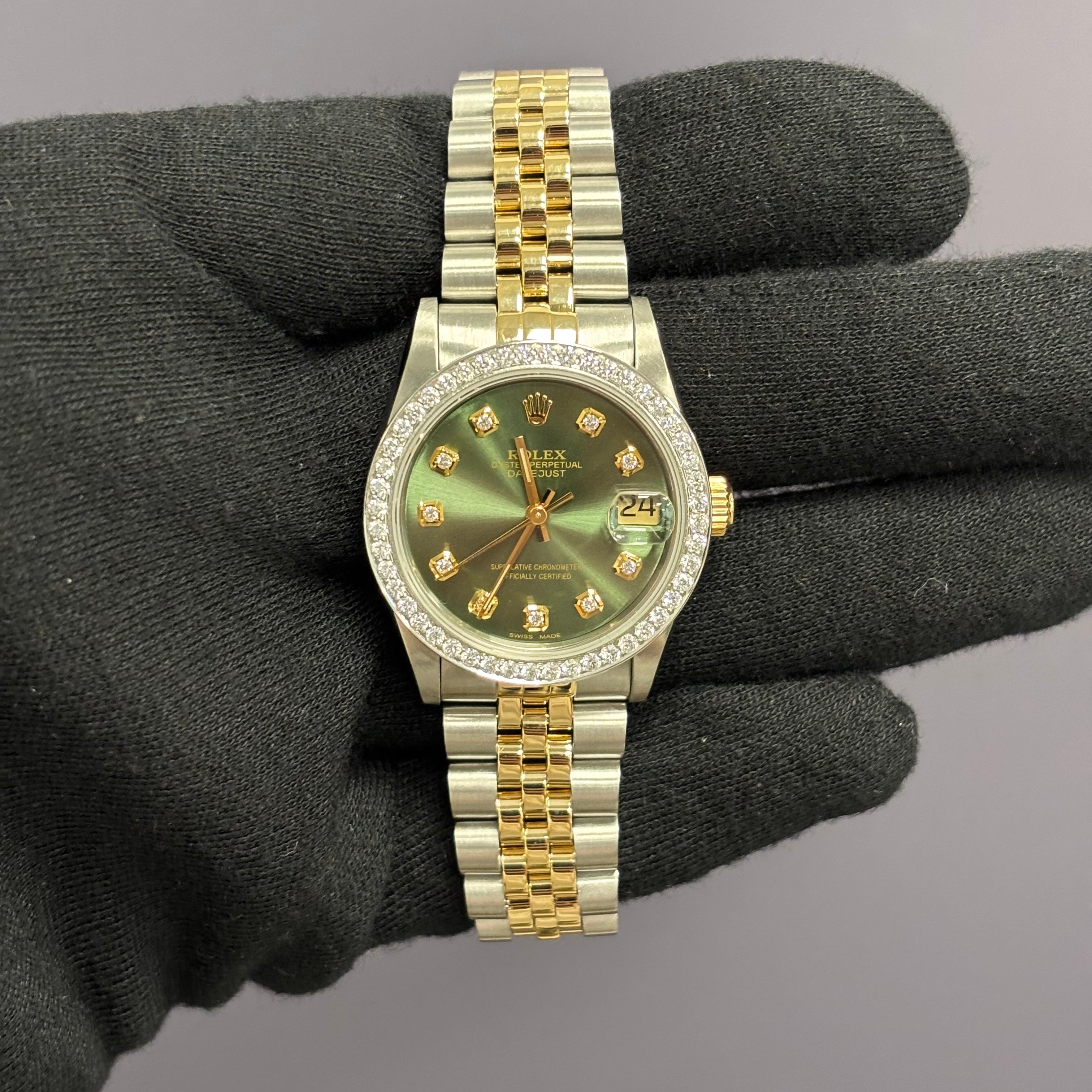 Rolex Datejust 31mm Green Dial Watch Ref# 68273 - Happy Jewelers Fine Jewelry Lifetime Warranty