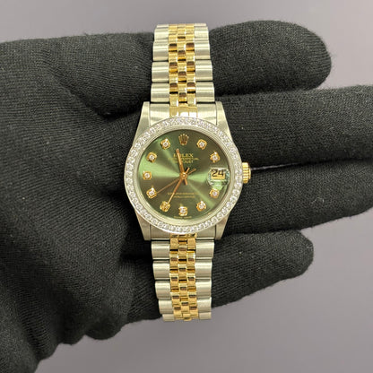 Rolex Datejust 31mm Green Dial Watch Ref# 68273 - Happy Jewelers Fine Jewelry Lifetime Warranty