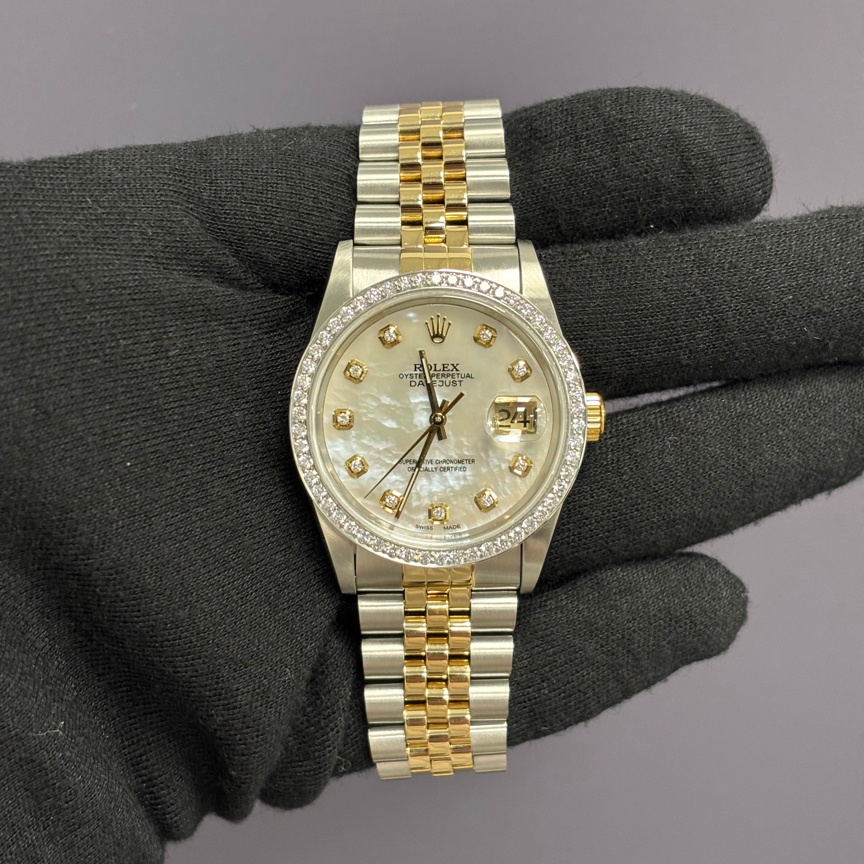 Rolex Datejust 36mm MOP Dial Watch Ref# 16233 - Happy Jewelers Fine Jewelry Lifetime Warranty