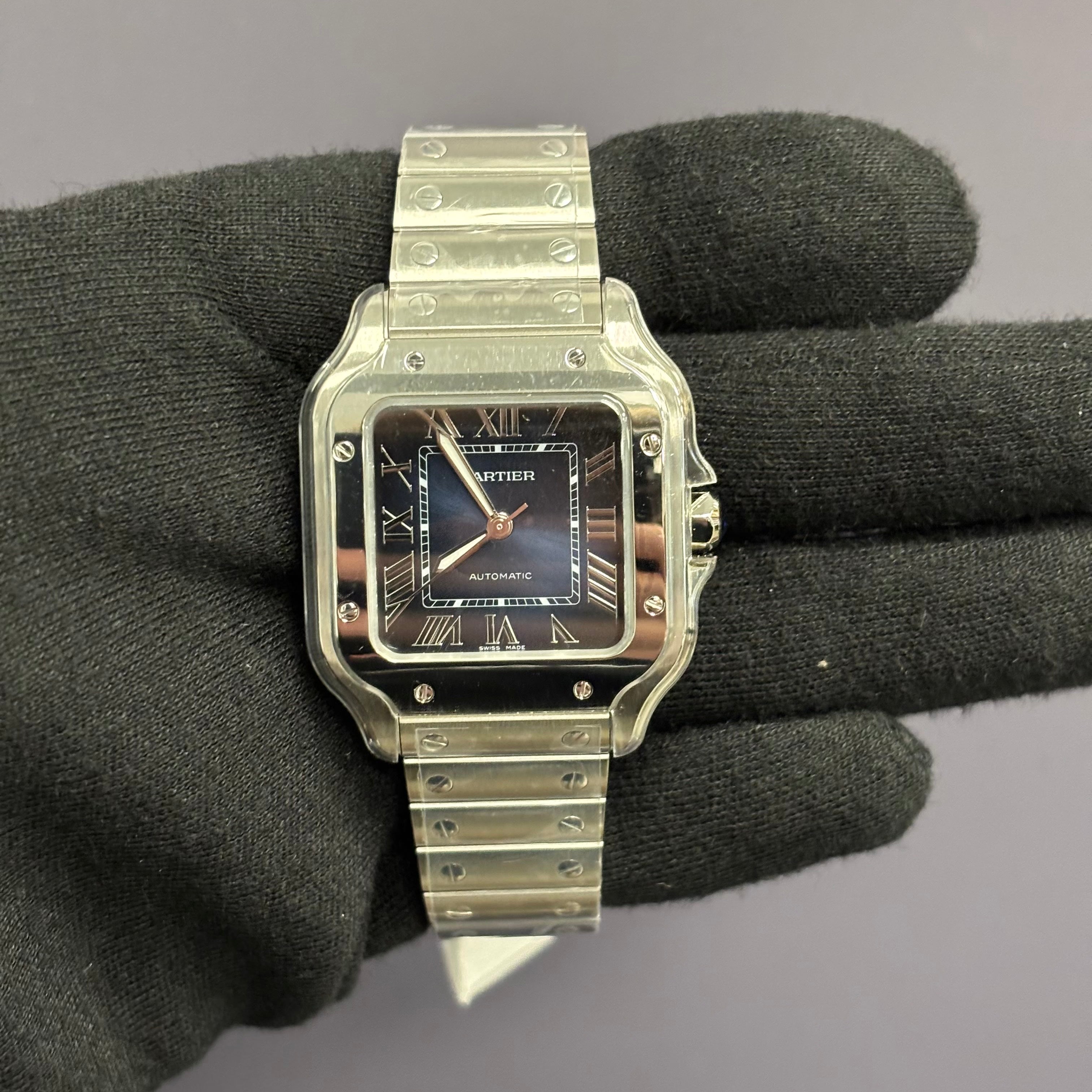 Cartier Santos 35mm Blue Dial Watch Ref# WSSA0063 - Happy Jewelers Fine Jewelry Lifetime Warranty