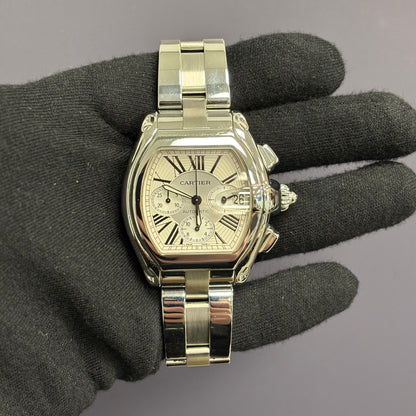 Cartier Roadster 48mm Silver Dial Watch Ref# W62019X6 - Happy Jewelers Fine Jewelry Lifetime Warranty