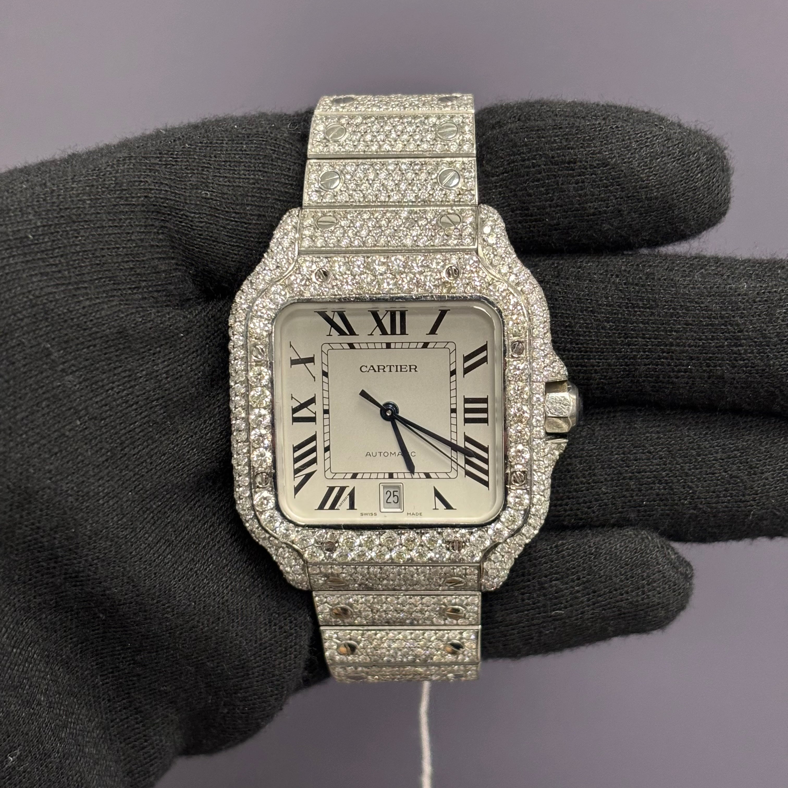 Cartier Santos 40mm Pave Dial Watch Ref# WSSA0030 - Happy Jewelers Fine Jewelry Lifetime Warranty