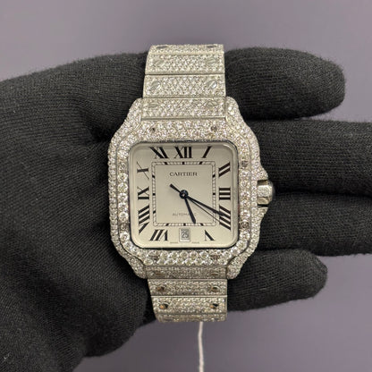 Cartier Santos 40mm Pave Dial Watch Ref# WSSA0030 - Happy Jewelers Fine Jewelry Lifetime Warranty