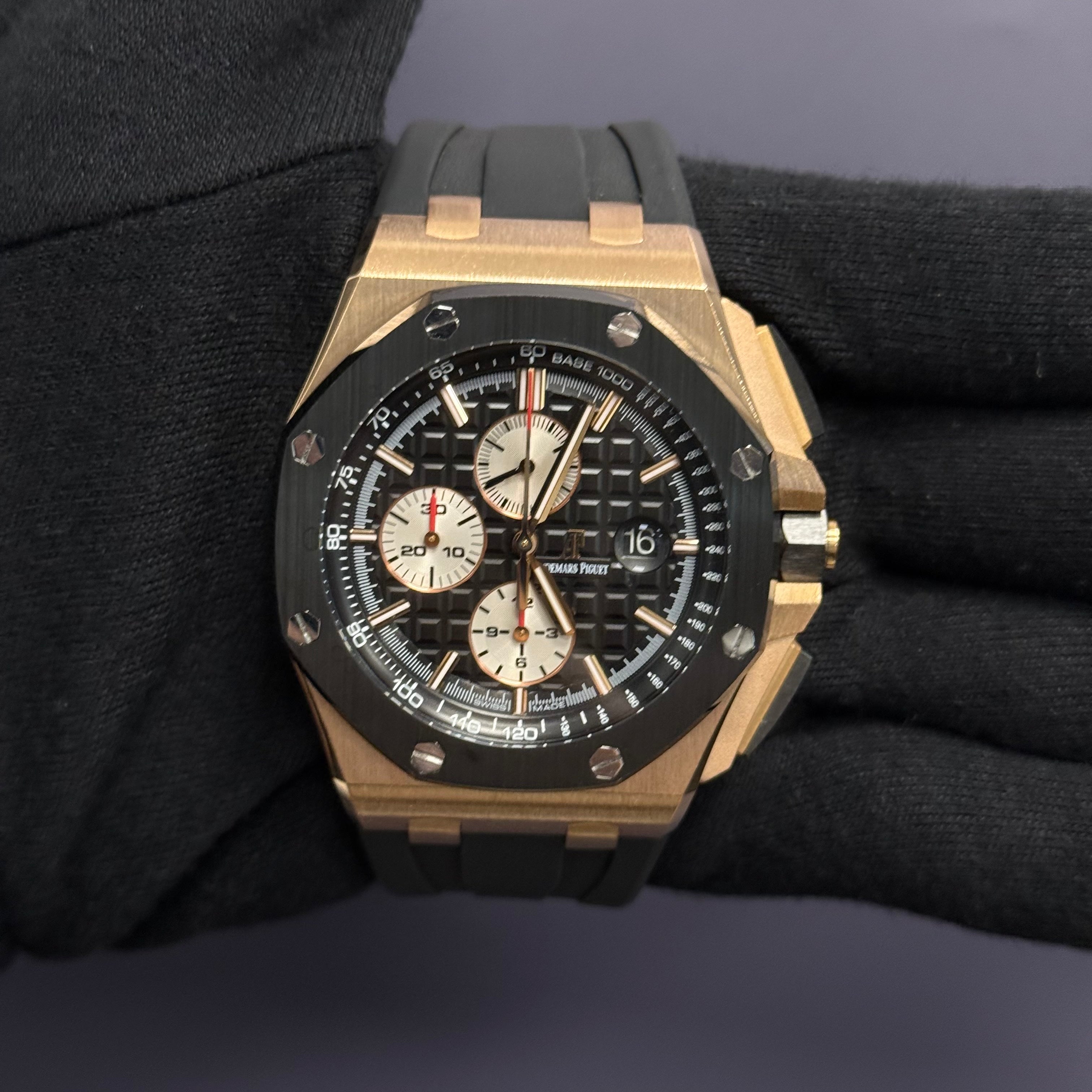 Audemars Piguet Royal Oak 44mm Black Dial Watch Ref# 26401RO.OO.A002CA.01 - Happy Jewelers Fine Jewelry Lifetime Warranty