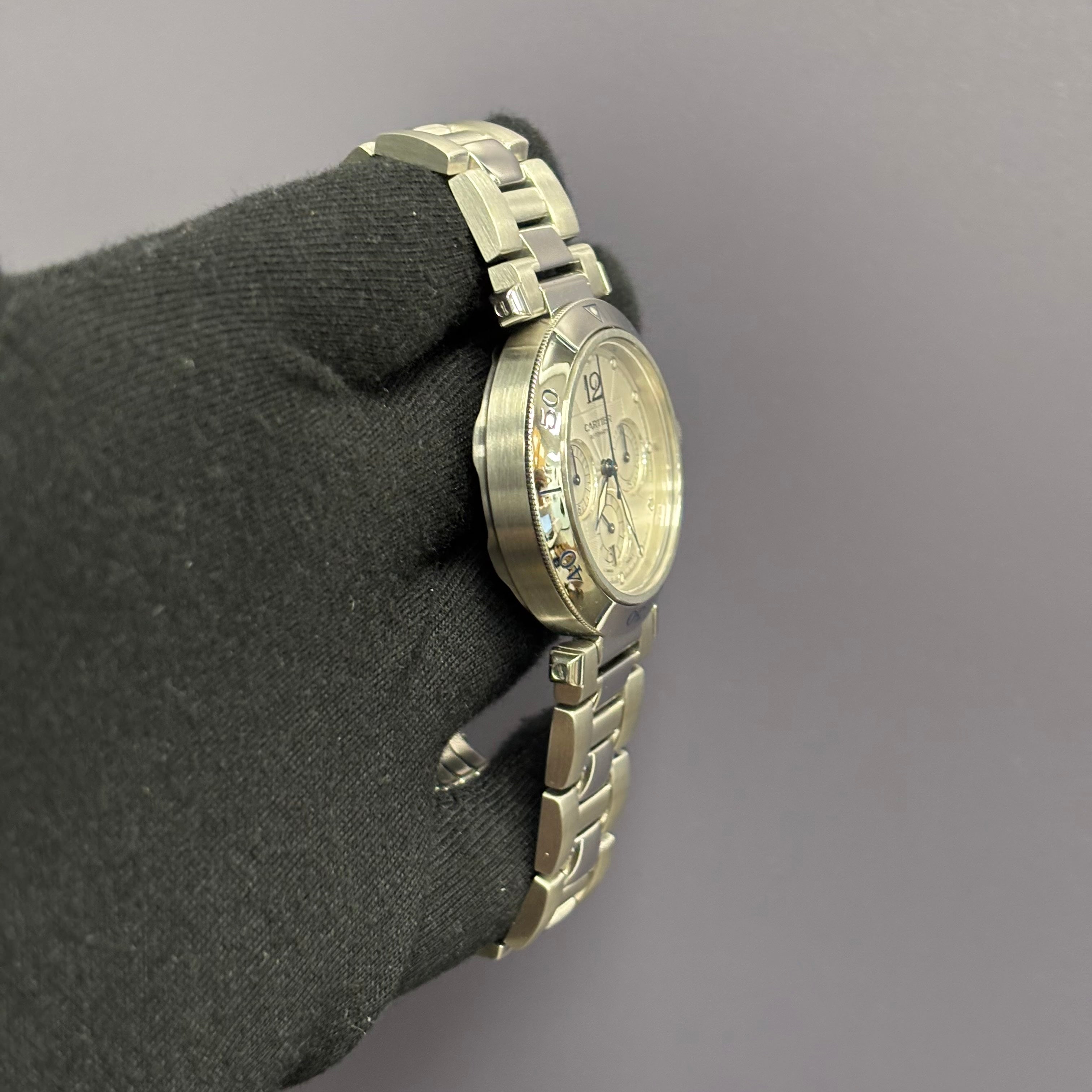 Cartier Pasha 38mm White Dial Watch Ref# W31030H3 - Happy Jewelers Fine Jewelry Lifetime Warranty