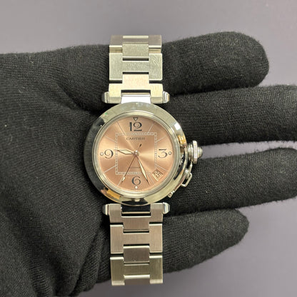 Cartier Pasha 35mm Pink Dial Watch Ref# W31075M7 - Happy Jewelers Fine Jewelry Lifetime Warranty