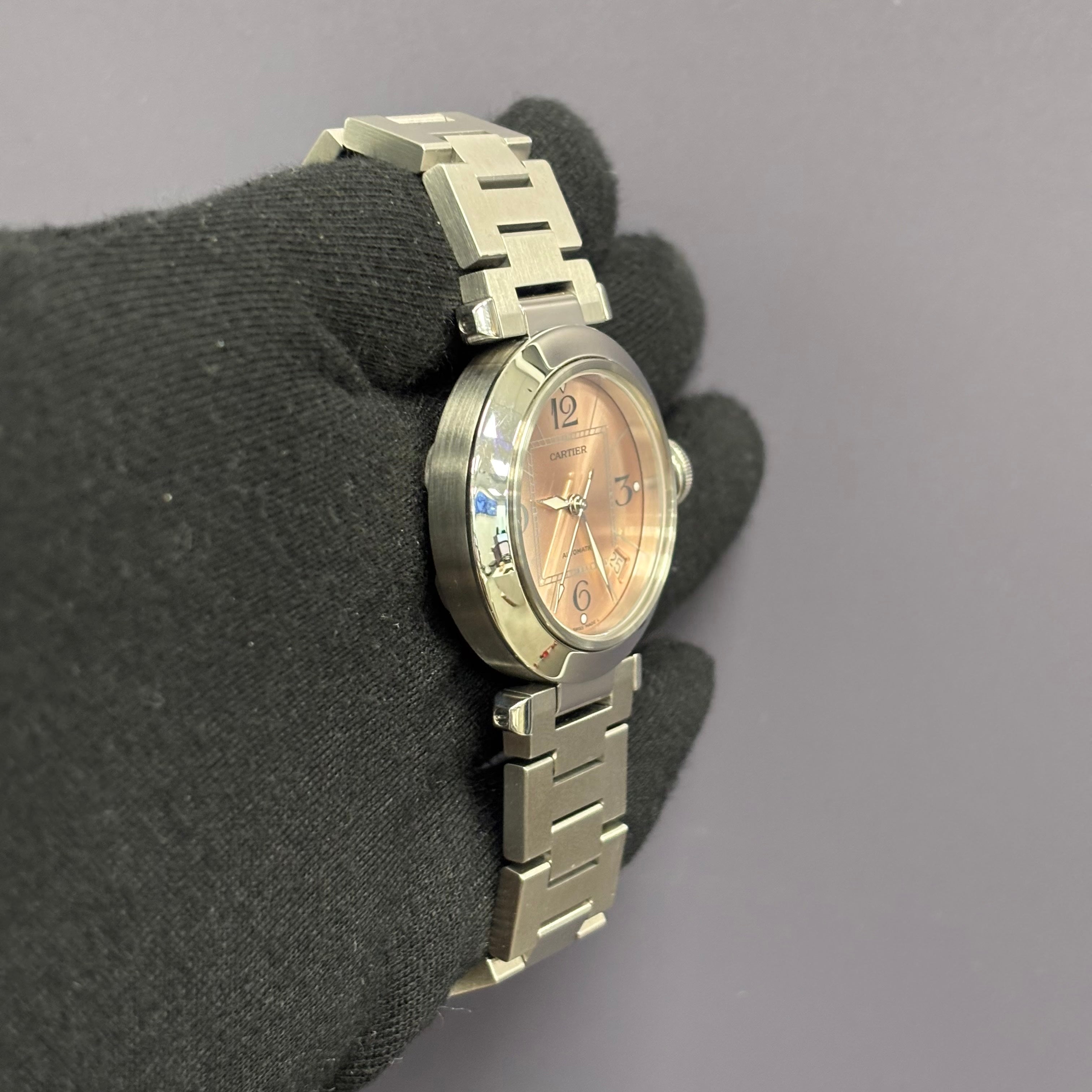 Cartier Pasha 35mm Pink Dial Watch Ref# W31075M7 - Happy Jewelers Fine Jewelry Lifetime Warranty