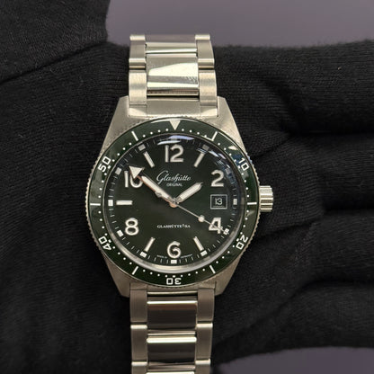 Glashutte Sea Q 39.5mm Green Dial Watch Ref# 1-39-11-13-83-70 - Happy Jewelers Fine Jewelry Lifetime Warranty