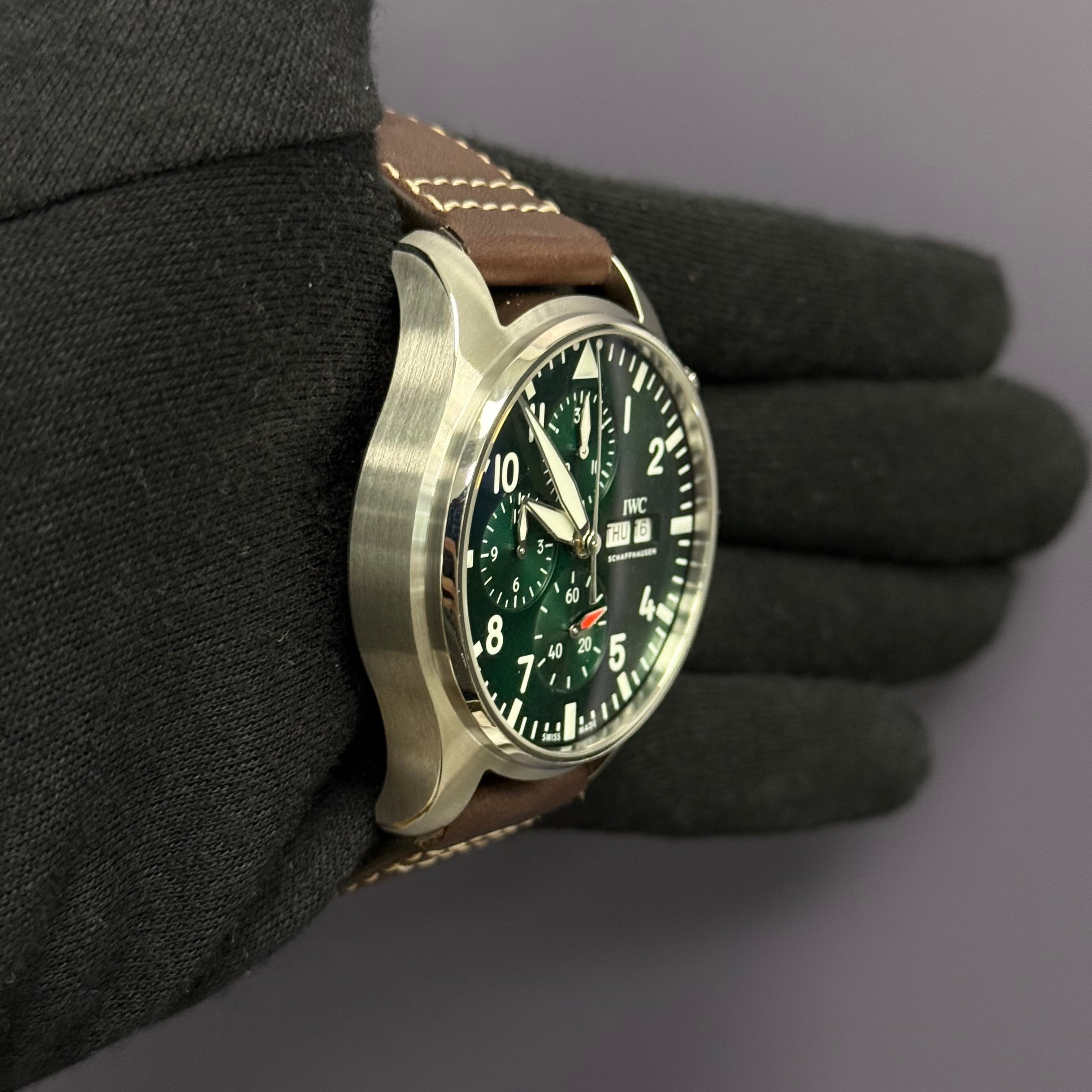 IWC Pilot's 43mm Green Dial Watch Ref# IW378005 - Happy Jewelers Fine Jewelry Lifetime Warranty