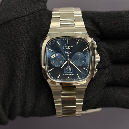 Glashutte Seventies 40mm Blue Dial Watch Ref# 1-37-02-08-02-70 - Happy Jewelers Fine Jewelry Lifetime Warranty