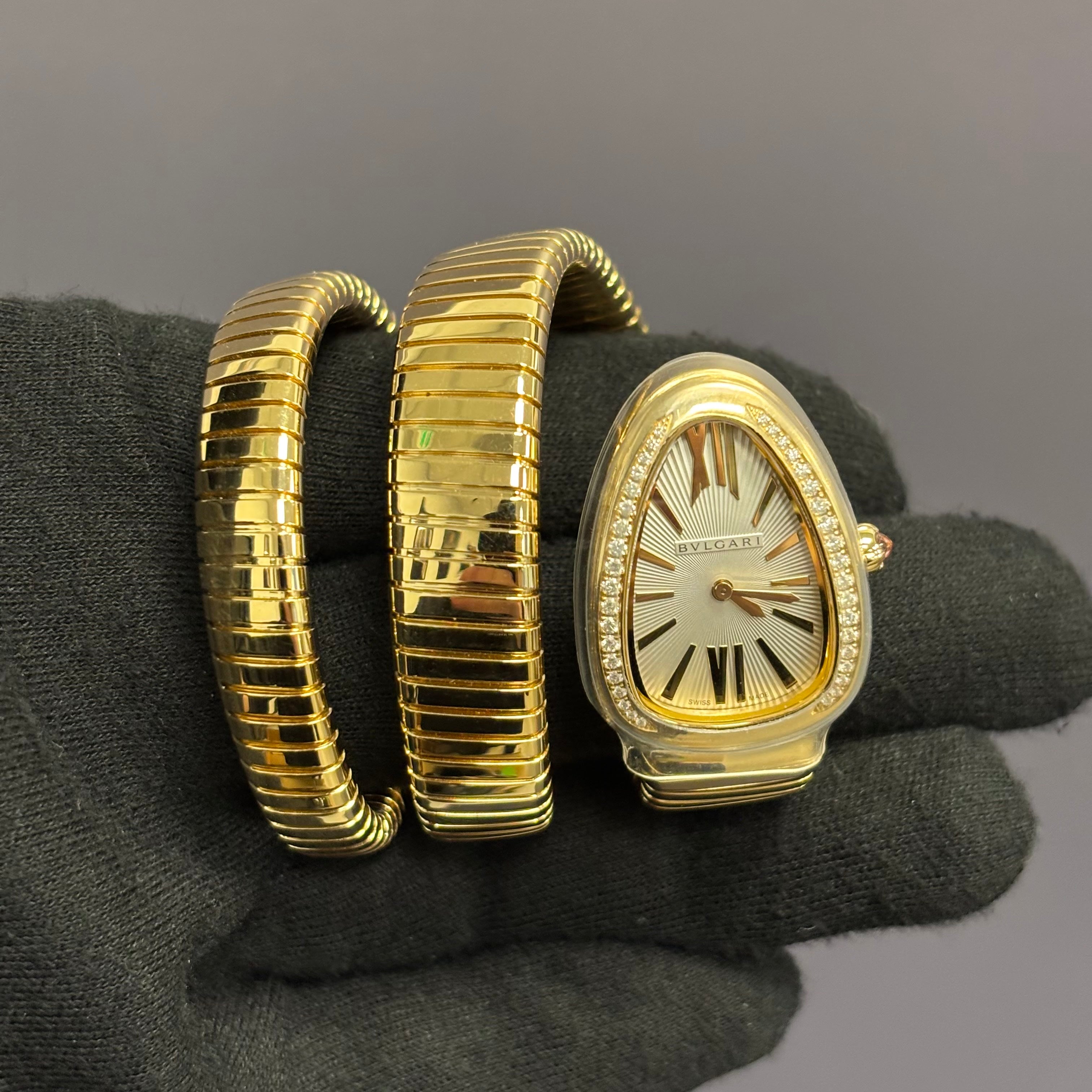 Bvlgari Serpenti 35mm Silver Dial Watch Ref# 101923 - Happy Jewelers Fine Jewelry Lifetime Warranty