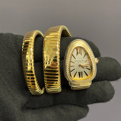 Bvlgari Serpenti 35mm Silver Dial Watch Ref# 101923 - Happy Jewelers Fine Jewelry Lifetime Warranty