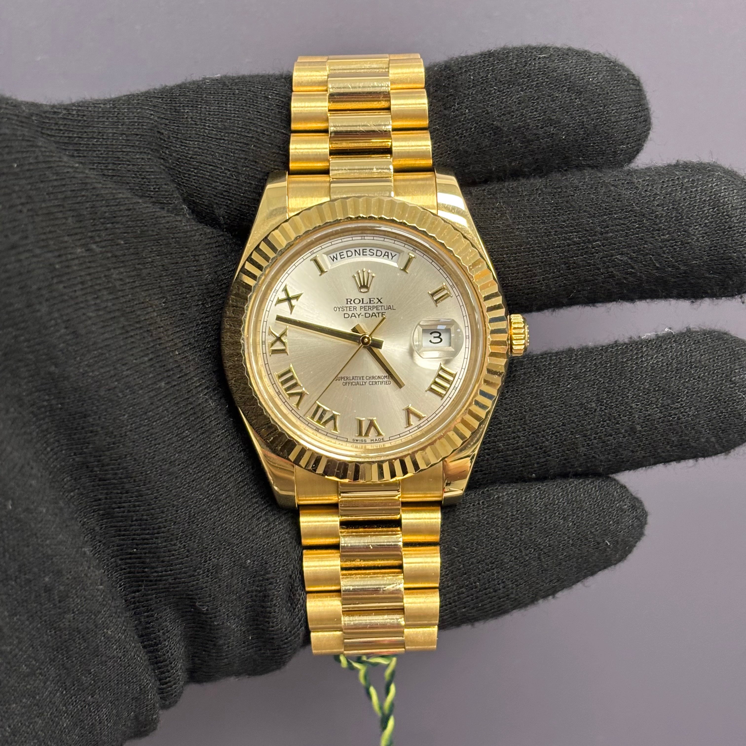 Rolex Day-Date 41mm Silver Dial Watch Ref# 218238 - Happy Jewelers Fine Jewelry Lifetime Warranty