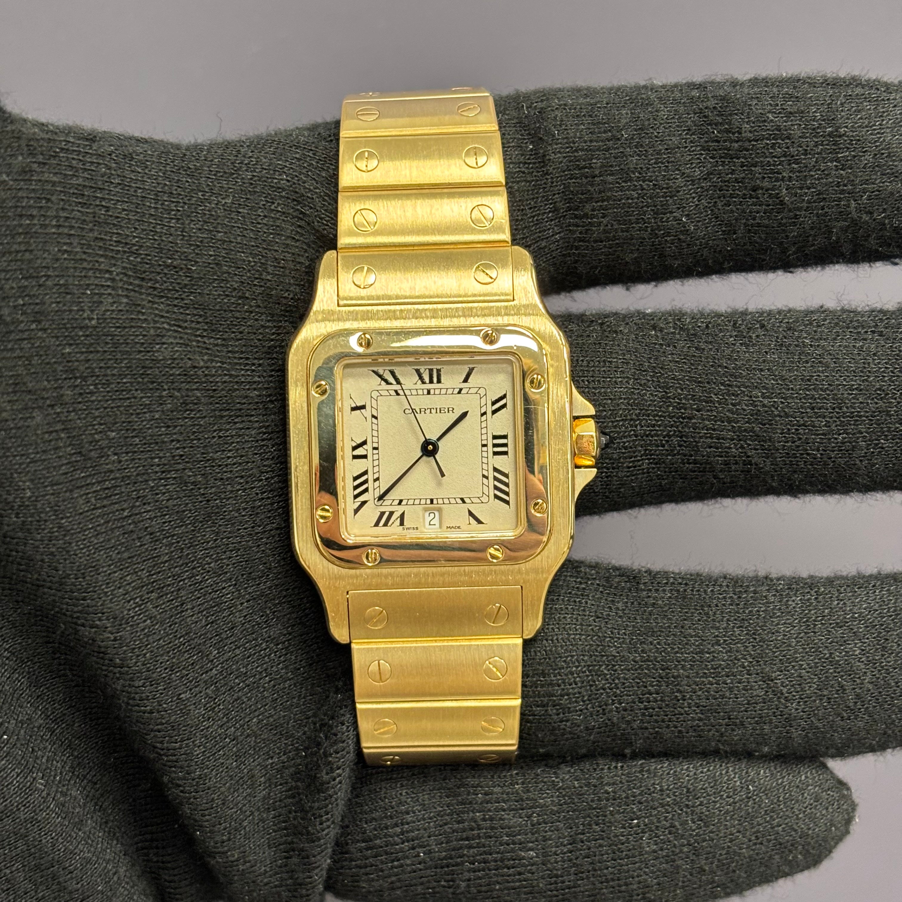 Cartier Santos 39.5mm White Dial Watch Ref# 887901 - Happy Jewelers Fine Jewelry Lifetime Warranty