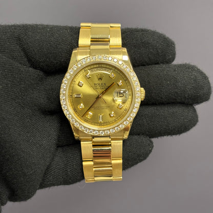Rolex Day-Date 36mm Champagne Dial Watch Ref# 118208 - Happy Jewelers Fine Jewelry Lifetime Warranty