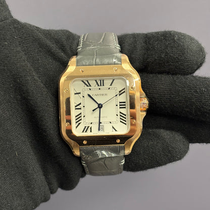 Cartier Santos 39.8mm White Dial Watch Ref# WGSA0019 - Happy Jewelers Fine Jewelry Lifetime Warranty
