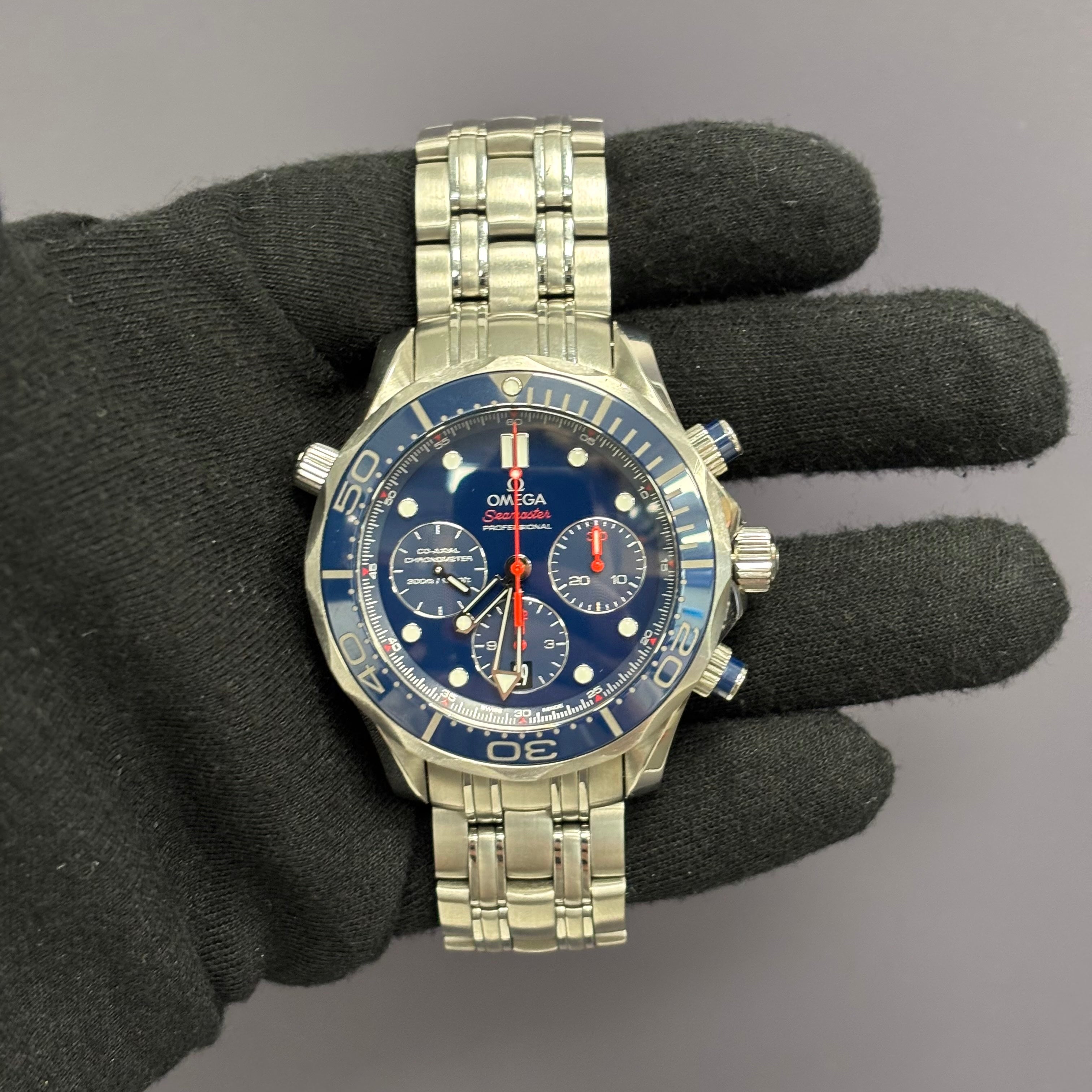 Omega Seamaster 44mm Blue Dial Watch Ref# 212.30.44.50.03.001 - Happy Jewelers Fine Jewelry Lifetime Warranty