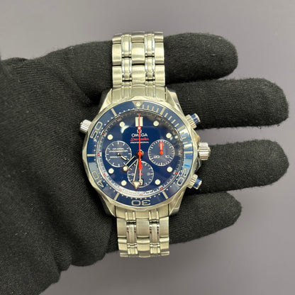 Omega Seamaster 44mm Blue Dial Watch Ref# 212.30.44.50.03.001 - Happy Jewelers Fine Jewelry Lifetime Warranty