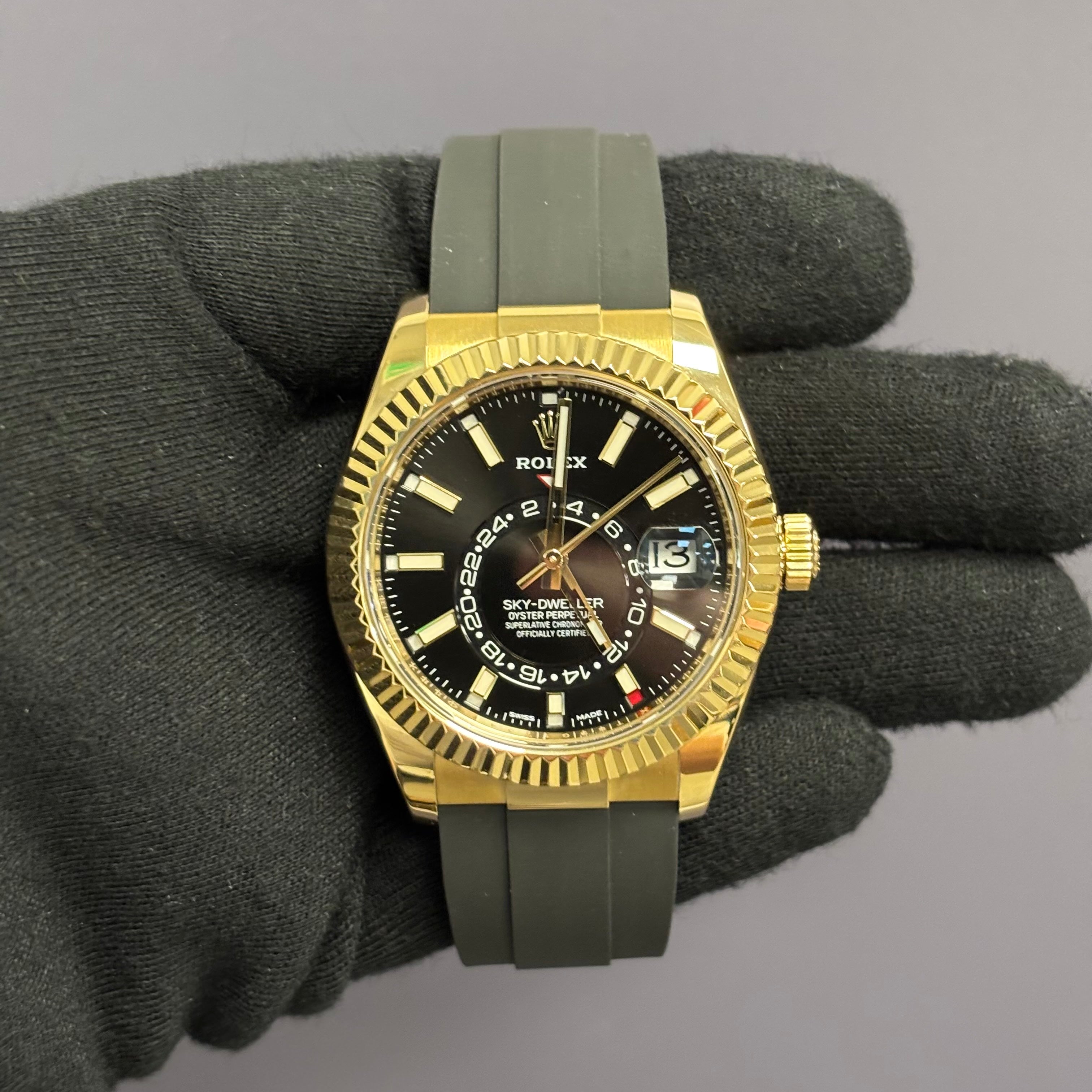 Rolex Sky-Dweller 42mm Black Dial Watch Ref# 326238 - Happy Jewelers Fine Jewelry Lifetime Warranty