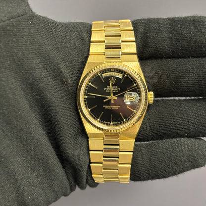 Rolex Day-Date 36mm Black Dial Watch Ref# 19018 - Happy Jewelers Fine Jewelry Lifetime Warranty