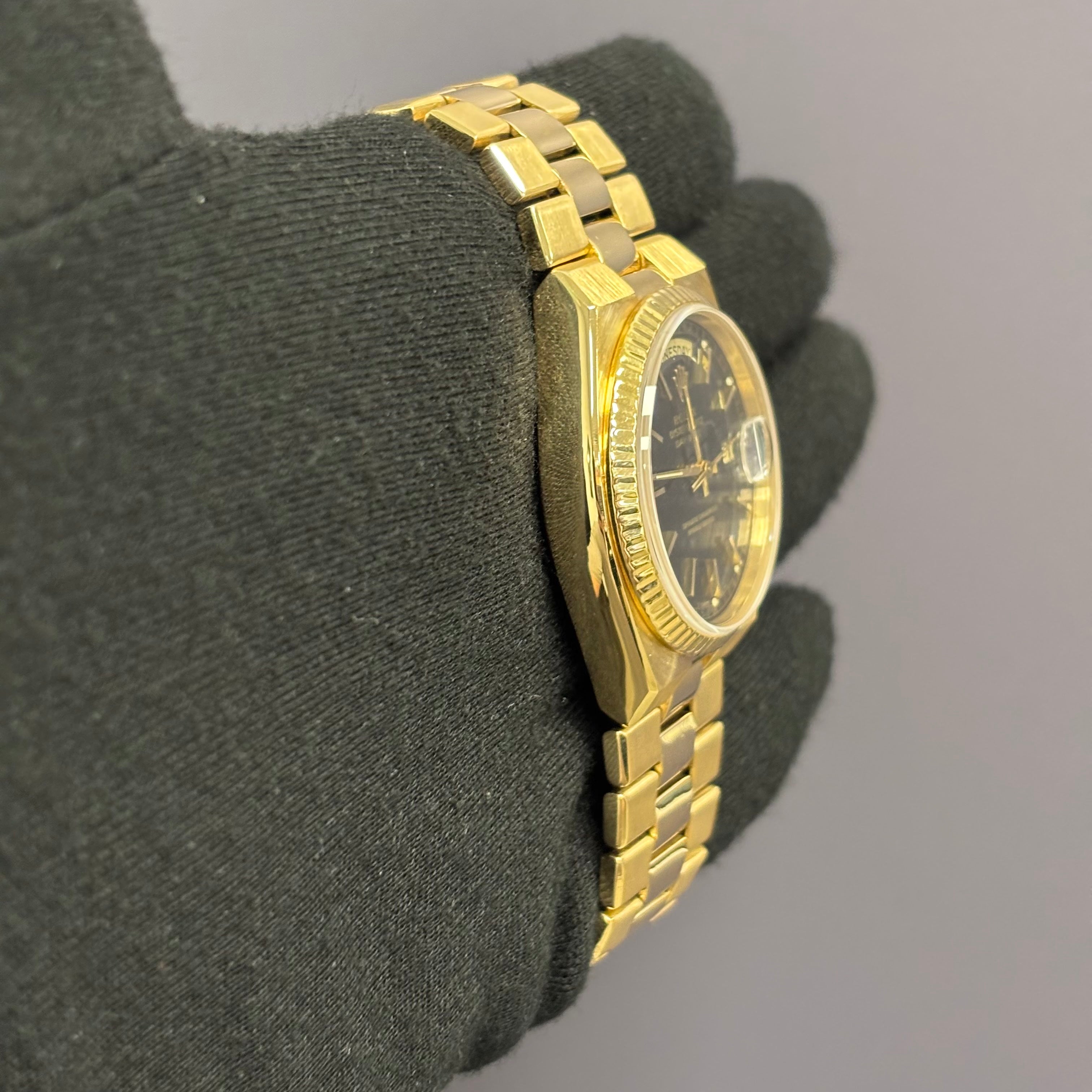 Rolex Day-Date 36mm Black Dial Watch Ref# 19018 - Happy Jewelers Fine Jewelry Lifetime Warranty