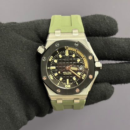 Audemars Piguet Royal Oak 42mm Black Dial Watch Ref# 15720CN.OO.A002CA.01 - Happy Jewelers Fine Jewelry Lifetime Warranty