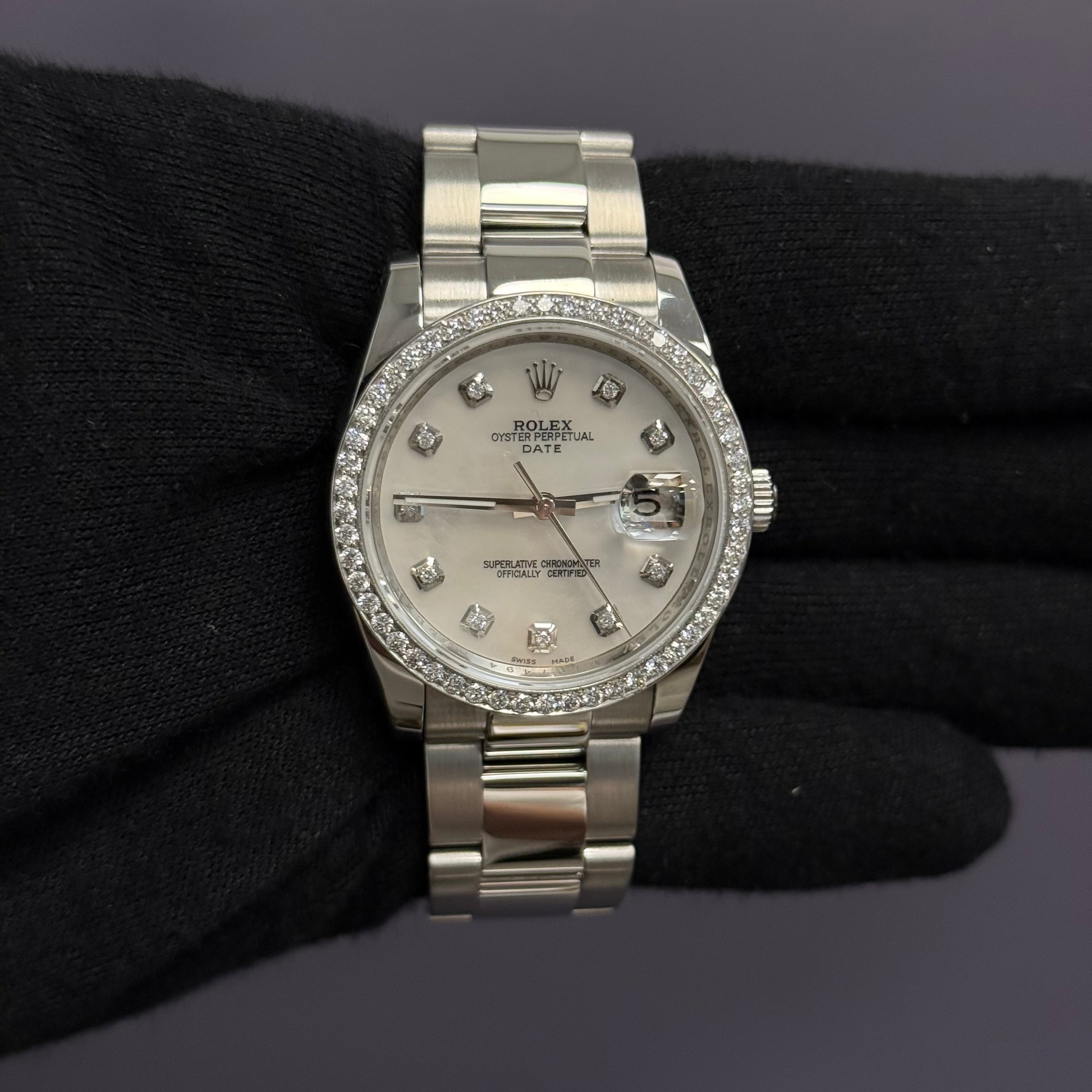 Rolex Oyster Perpetual 34mm MOP Dial Watch Ref# 115200 - Happy Jewelers Fine Jewelry Lifetime Warranty