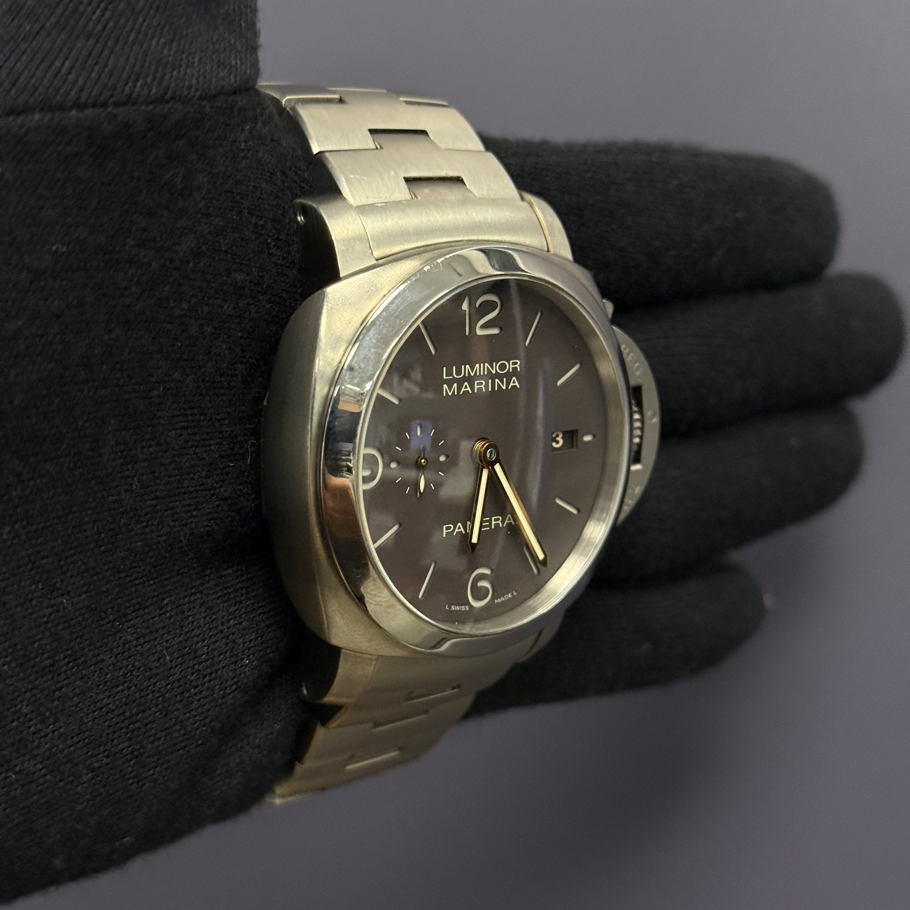 Panerai Luminor 45mm Brown Dial Watch Ref# PAM00352 - Happy Jewelers Fine Jewelry Lifetime Warranty