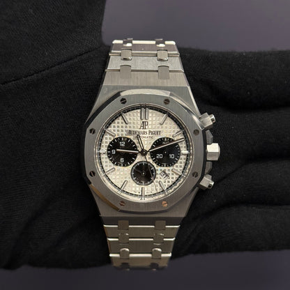 Audemars Piguet Royal Oak 41mm White Dial Watch Ref# 26331ST.OO.1220ST.03 - Happy Jewelers Fine Jewelry Lifetime Warranty