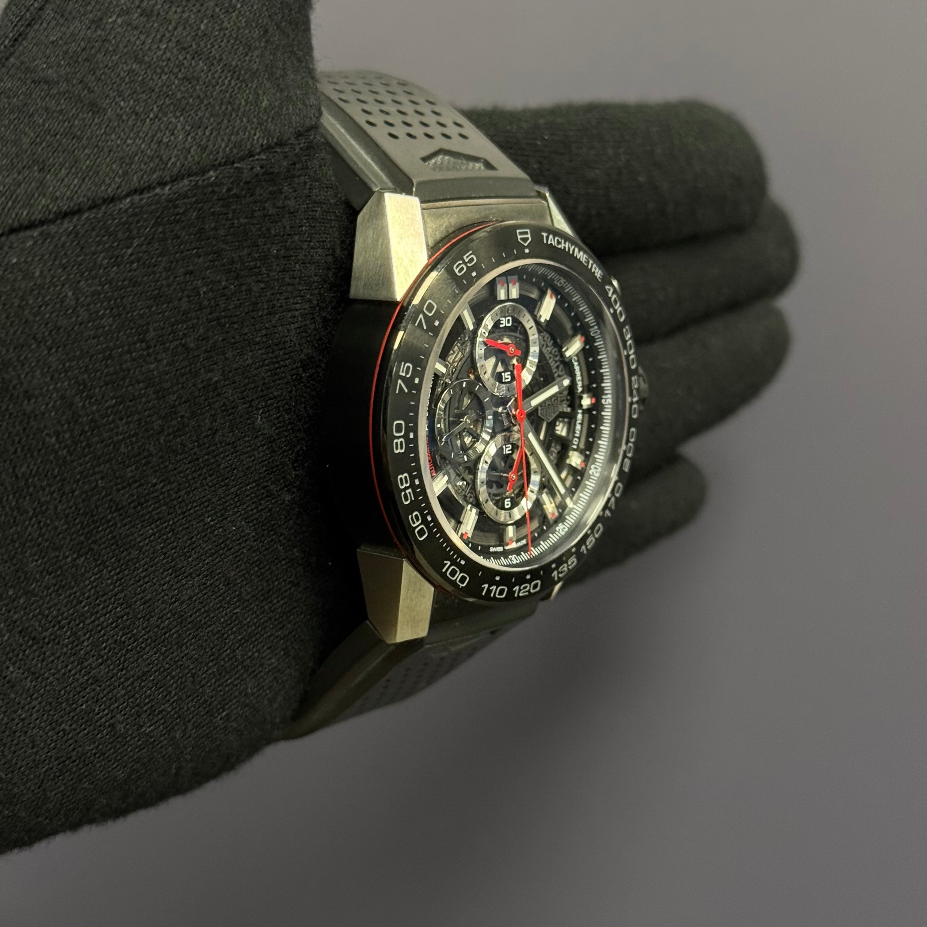 Tag Heuer Carrera 43mm Skeleton Dial Watch Ref# CAR201V.FT6087 - Happy Jewelers Fine Jewelry Lifetime Warranty