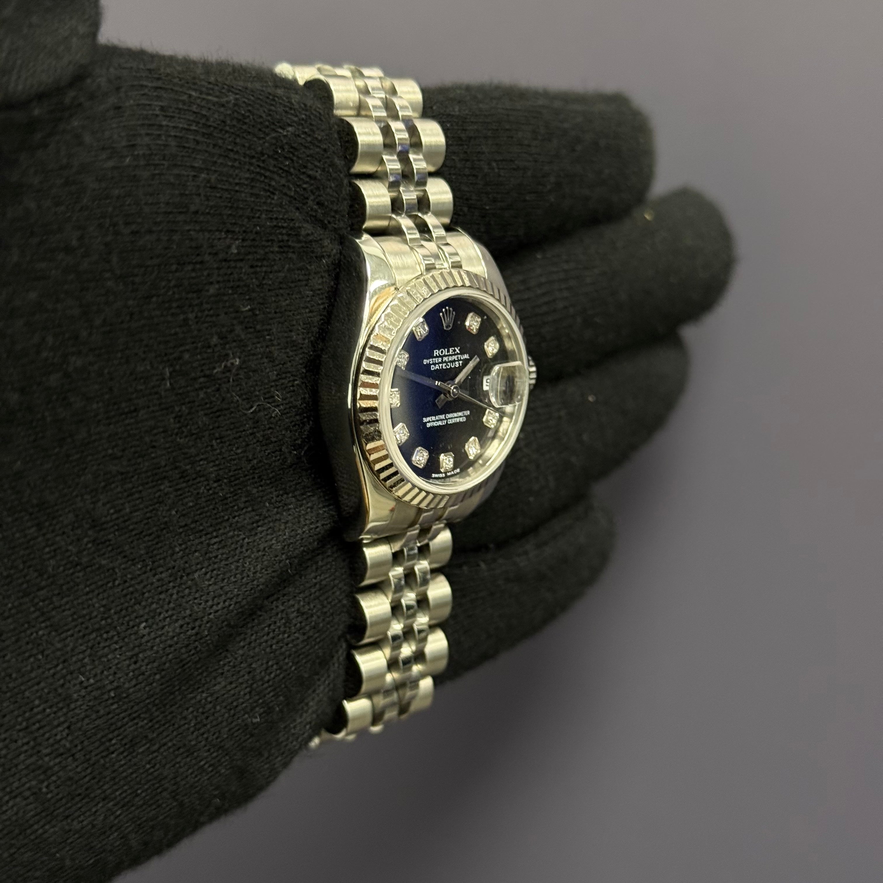 Rolex Datejust 26mm Black Dial Watch Ref# 179174 - Happy Jewelers Fine Jewelry Lifetime Warranty