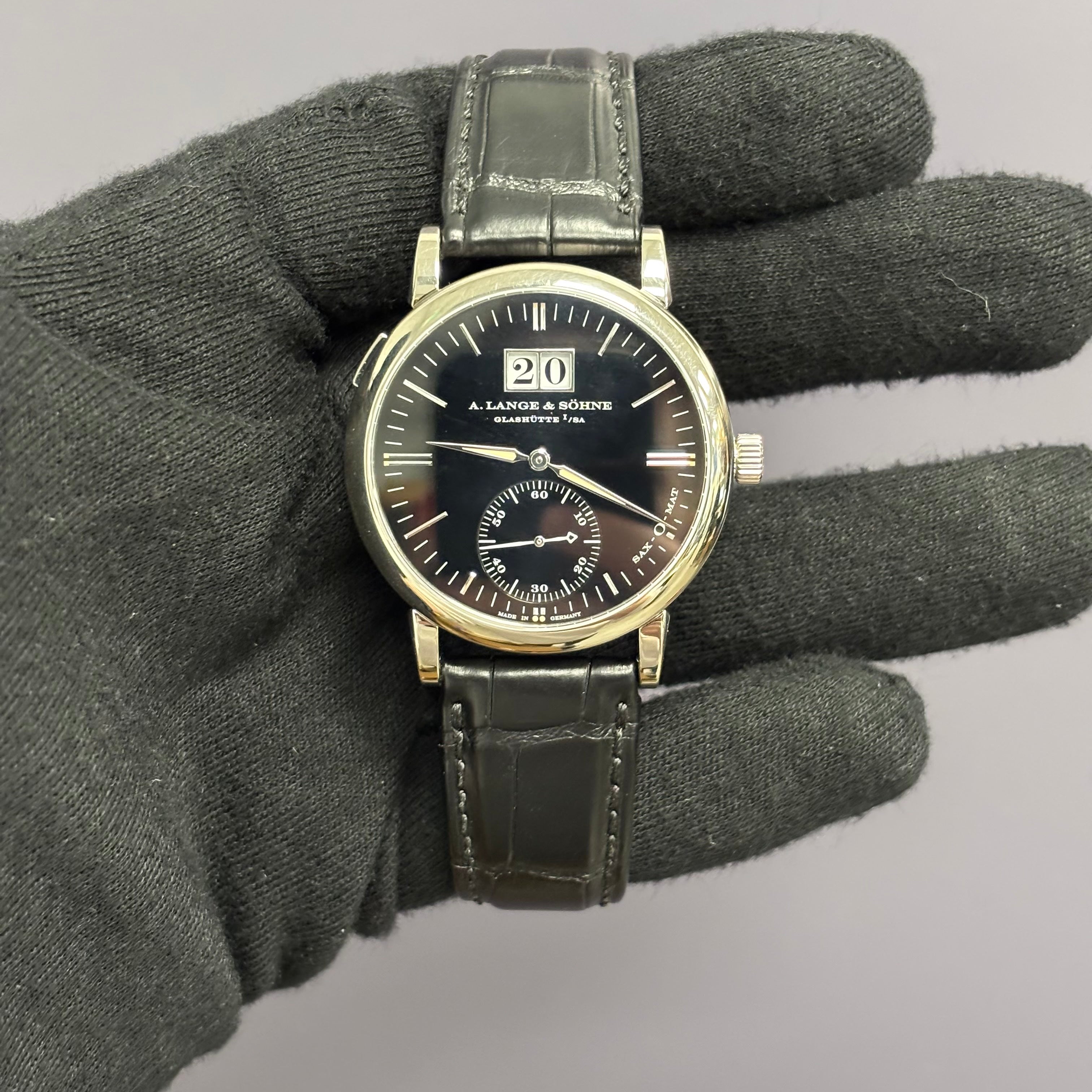 A. Lange & Sohne Saxonia 38.5mm Black Dial Watch Ref# 381.029 - Happy Jewelers Fine Jewelry Lifetime Warranty