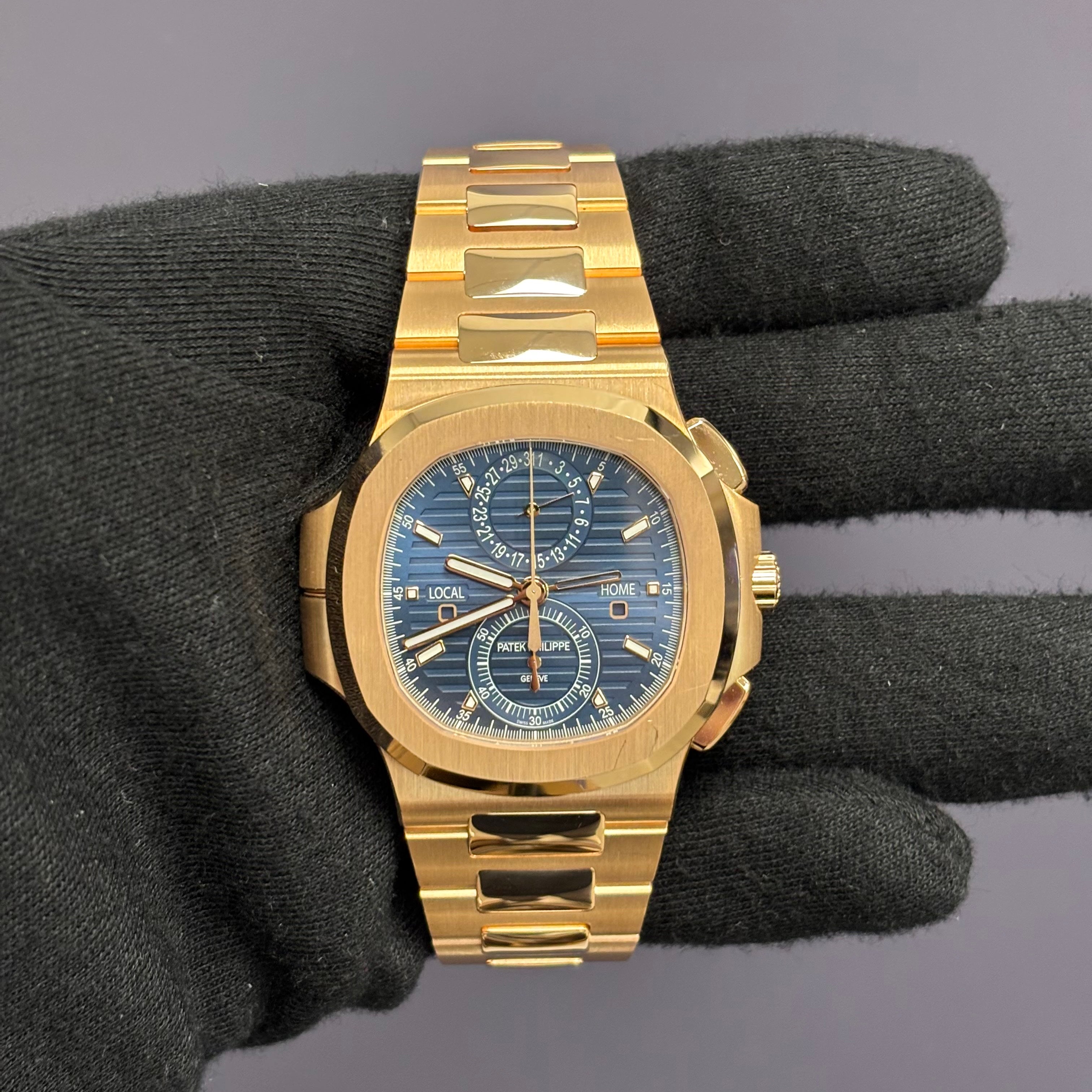 Patek Philippe Nautilus 40.5mm Rose Gold Blue Dial Watch Ref# 5990/1R-001 - Happy Jewelers Fine Jewelry Lifetime Warranty