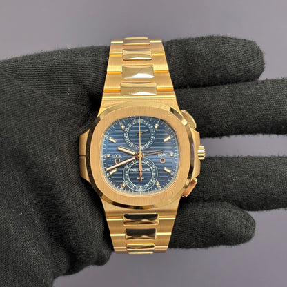 Patek Philippe Nautilus 40.5mm Rose Gold Blue Dial Watch Ref# 5990/1R-001 - Happy Jewelers Fine Jewelry Lifetime Warranty