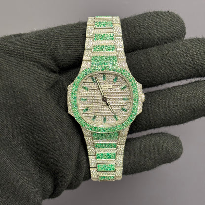 Patek Philippe Nautilus 35mm Pave Dial Watch Ref# 7118/1453G - Happy Jewelers Fine Jewelry Lifetime Warranty