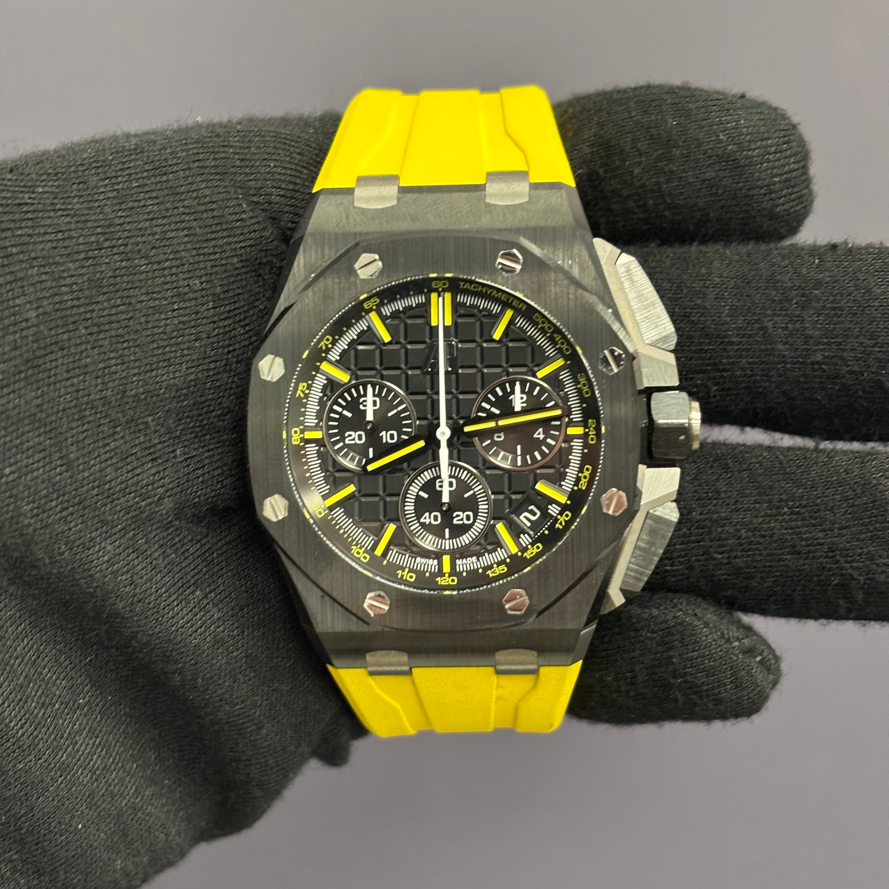 Audemars Piguet Royal Oak 43mm Black Dial Watch Ref# 26420CE.OO.A005VE.98 - Happy Jewelers Fine Jewelry Lifetime Warranty