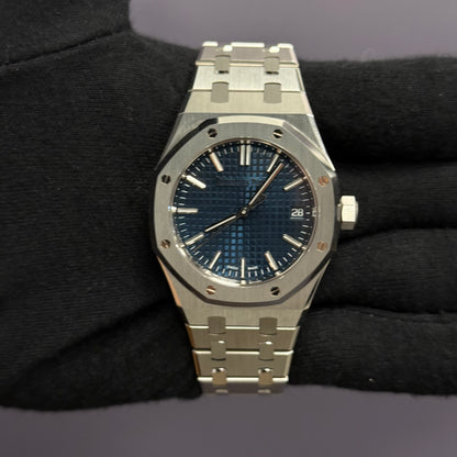 Audemars Piguet Royal Oak 37mm Blue Dial Watch Ref# 15550ST.OO.1356ST.06 - Happy Jewelers Fine Jewelry Lifetime Warranty