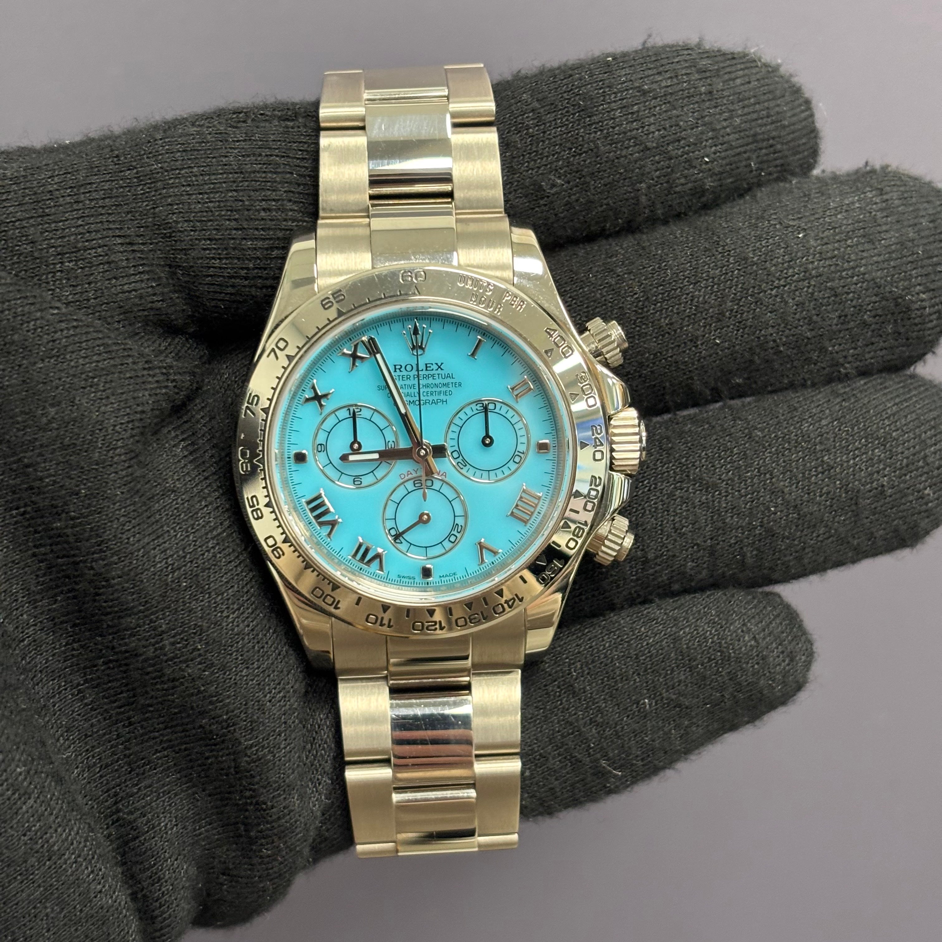 Rolex Daytona 40mm Turquoise Dial Watch Ref# 116509 – Happy Jewelers
