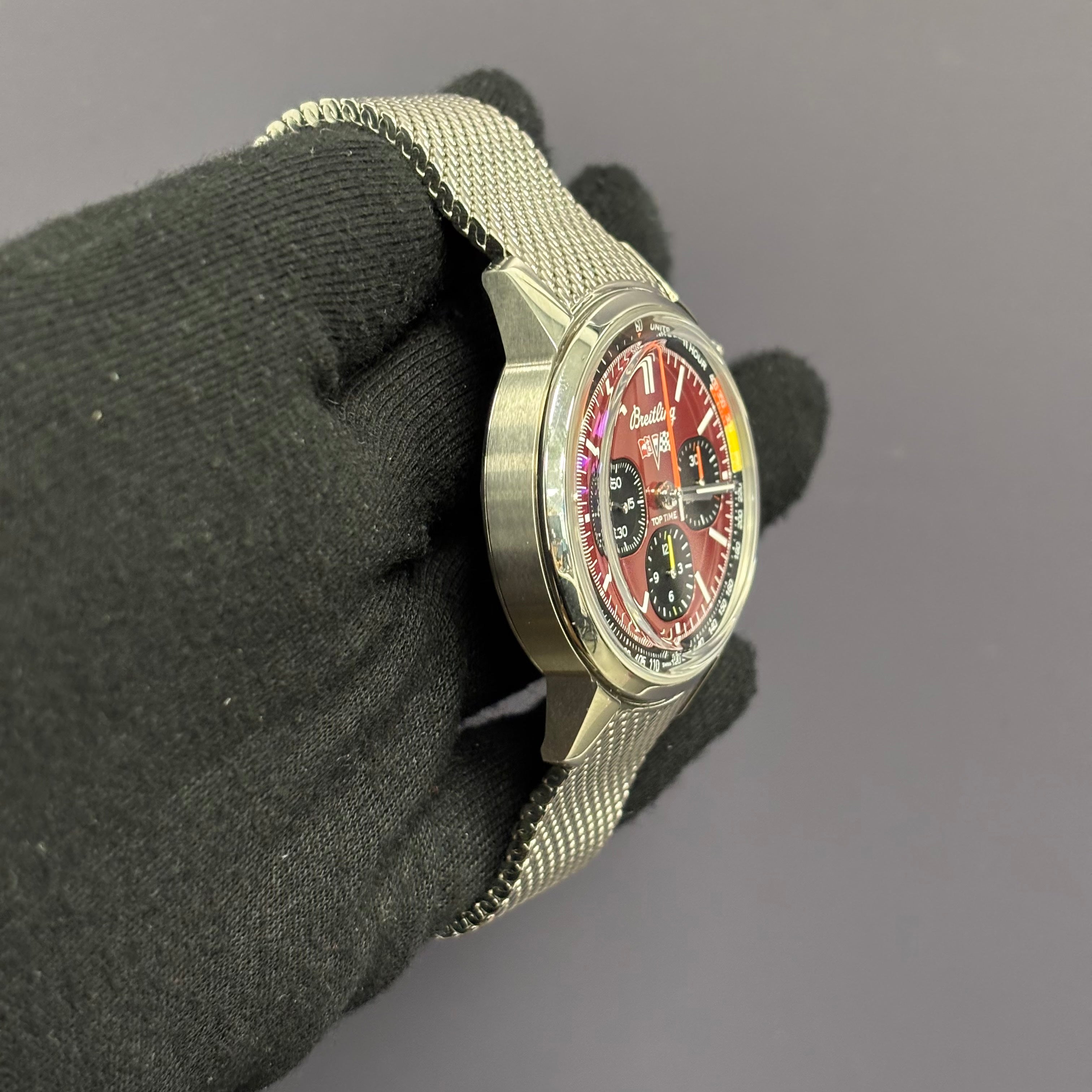 Breitling Top Time 41mm Red Dial Watch Ref# AB01761A1K1A1 - Happy Jewelers Fine Jewelry Lifetime Warranty