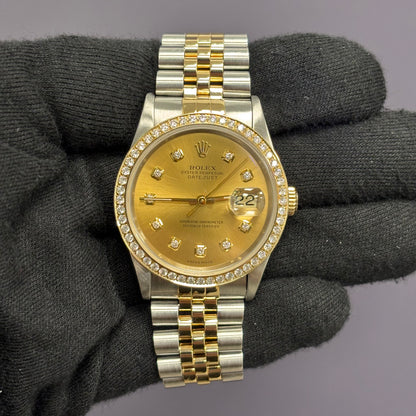 Rolex Datejust 36mm Champagne Dial Watch Ref# 16233 - Happy Jewelers Fine Jewelry Lifetime Warranty