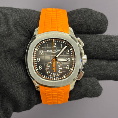 Patek Philippe Aquanaut 42mm Grey Dial Watch Ref# 5968A-001 - Happy Jewelers Fine Jewelry Lifetime Warranty