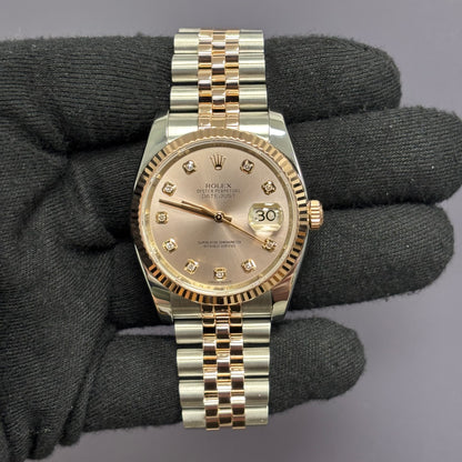 Rolex Datejust 36mm Pink Dial Watch Ref# 116231 - Happy Jewelers Fine Jewelry Lifetime Warranty