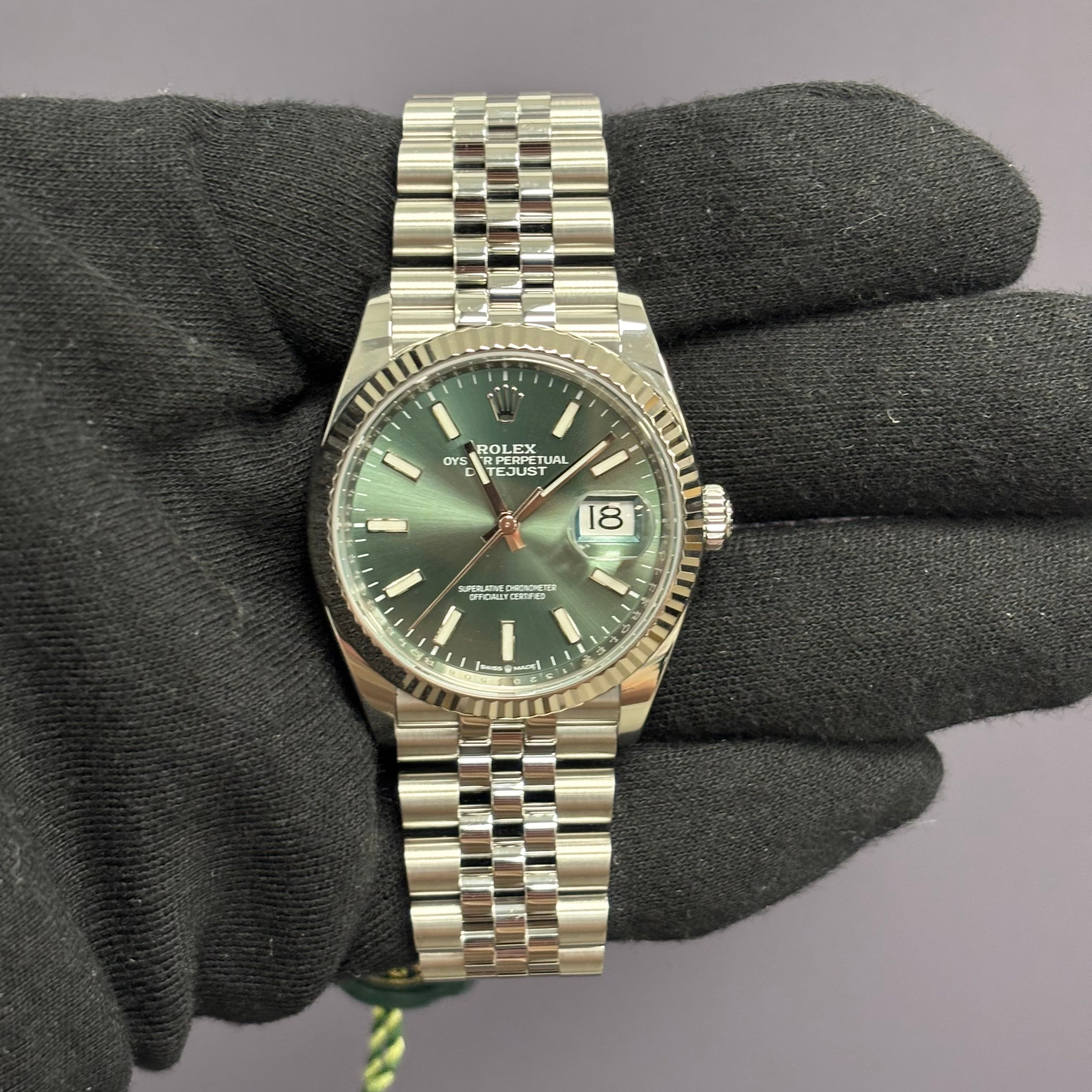 Rolex Datejust 36mm Green Dial Watch Ref# 126234 - Happy Jewelers Fine Jewelry Lifetime Warranty