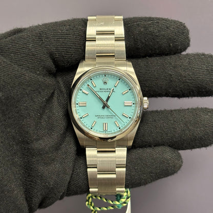Rolex Oyster Perpetual 36mm Tiffany Dial Watch Ref# 126000 - Happy Jewelers Fine Jewelry Lifetime Warranty