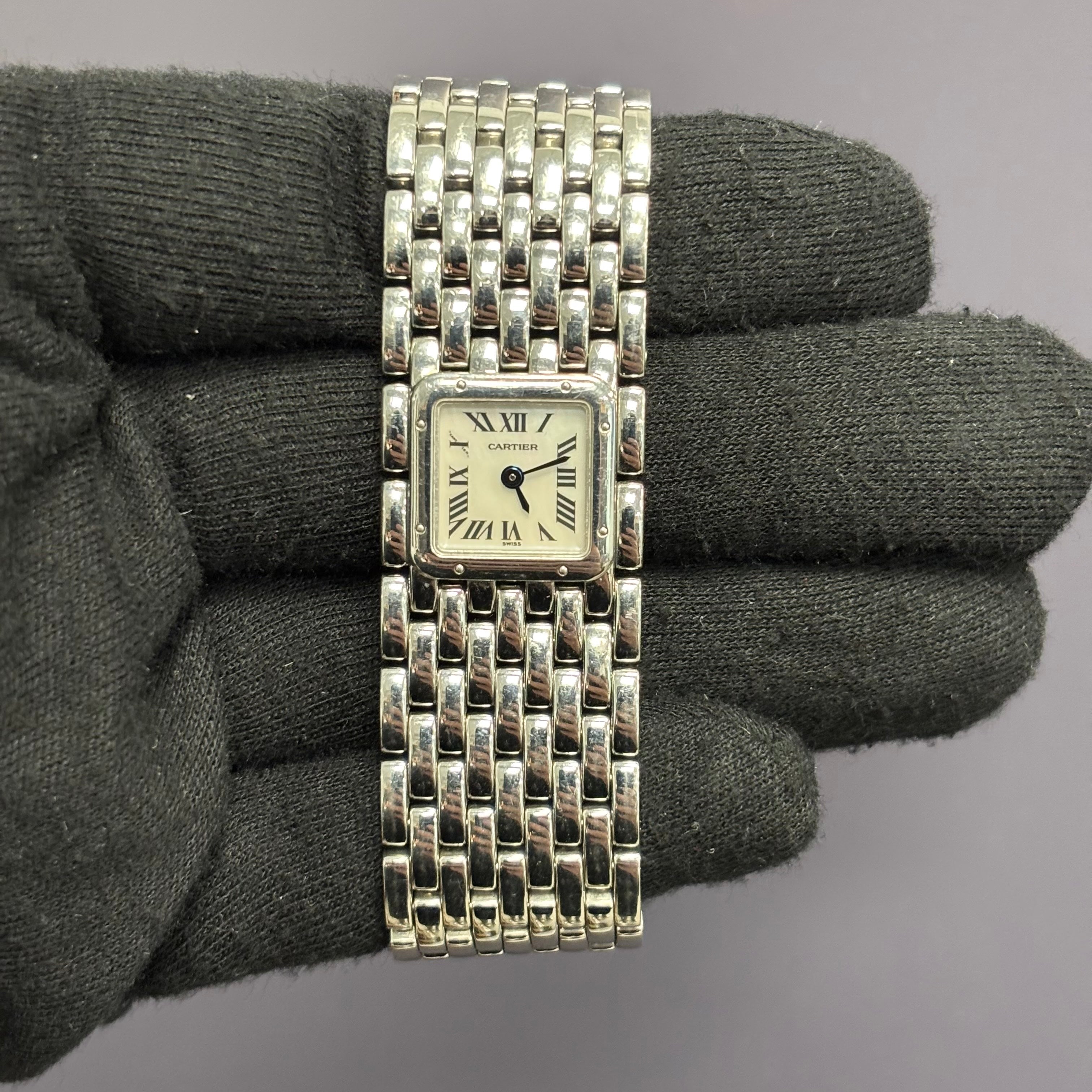 Cartier(カルティエ) 腕時計 リュバン W61001T9 レディース SS/シェル文字盤 ホワイトシェル HA-7374| カルティエ パンテール リュバン Ref.W61001T9 SS スクエア
