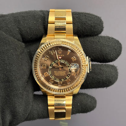 Rolex Sky-Dweller 42mm Chocolate Dial Watch Ref# 326935 - Happy Jewelers Fine Jewelry Lifetime Warranty