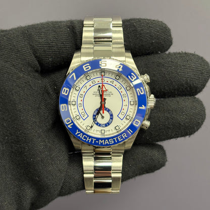 Rolex Yacht-Master II 44mm White Dial Watch Ref# 116680 - Happy Jewelers Fine Jewelry Lifetime Warranty