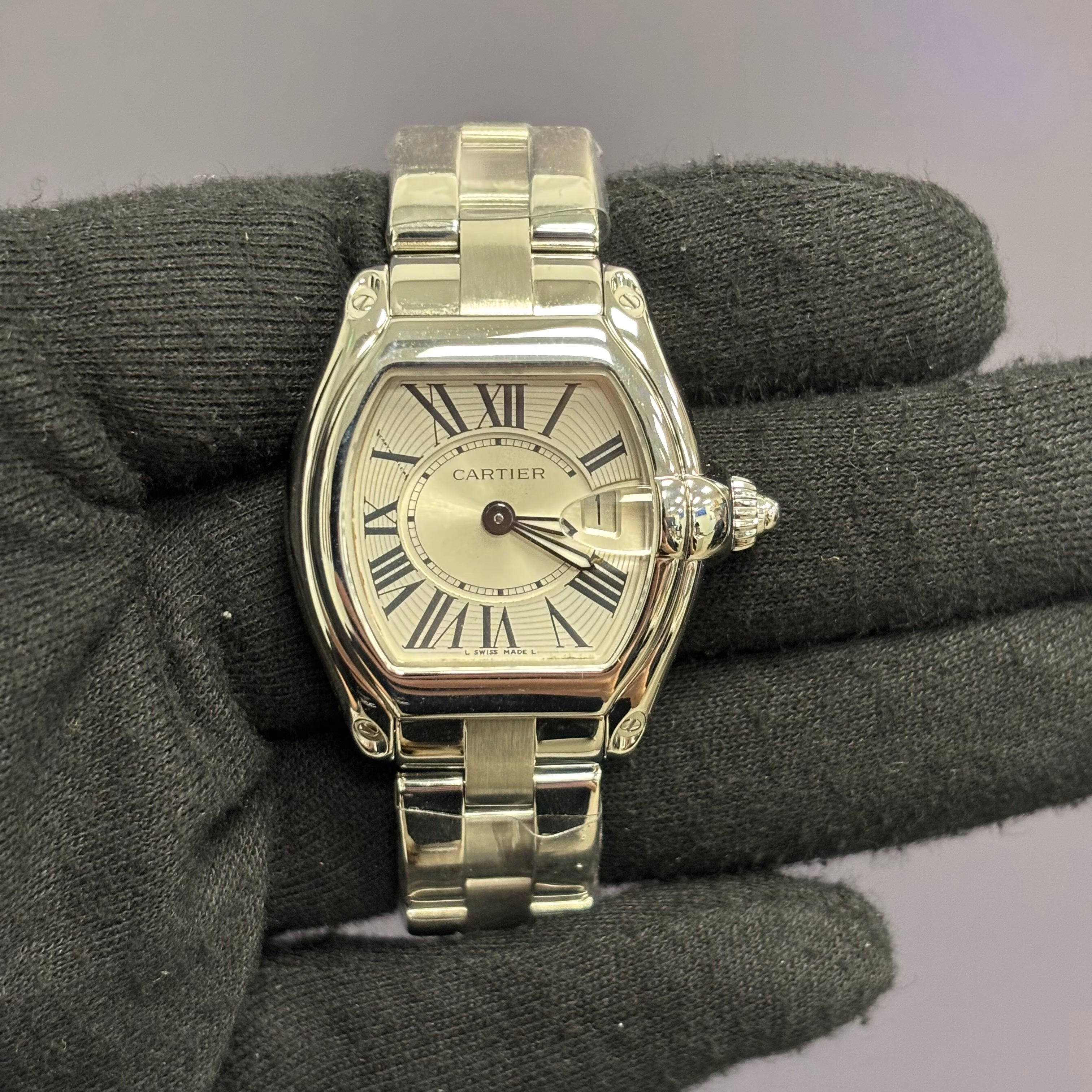 Cartier カルティエ Roadster ロードスター SM 2675 W62016V3 ステンレススチール OH・新品仕上げ済み ウィメンズ 腕時計 替えベルト2本 箱 ギャラ付き Cartier - Cartier カルティエ Roadster ロードスター SM 2675