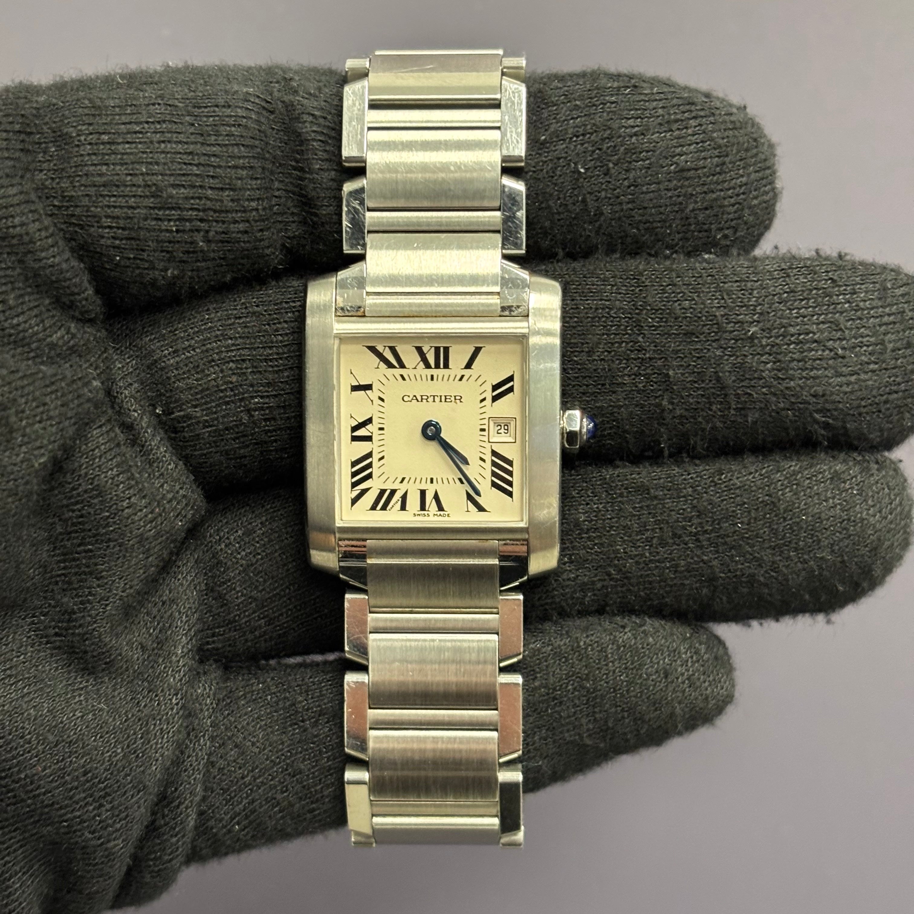 Cartier Tank 25mm White Dial Watch Ref# W51011Q3 - Happy Jewelers Fine Jewelry Lifetime Warranty